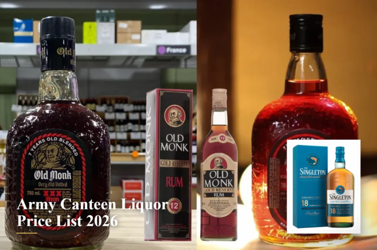 army canteen liquor price list 2026
